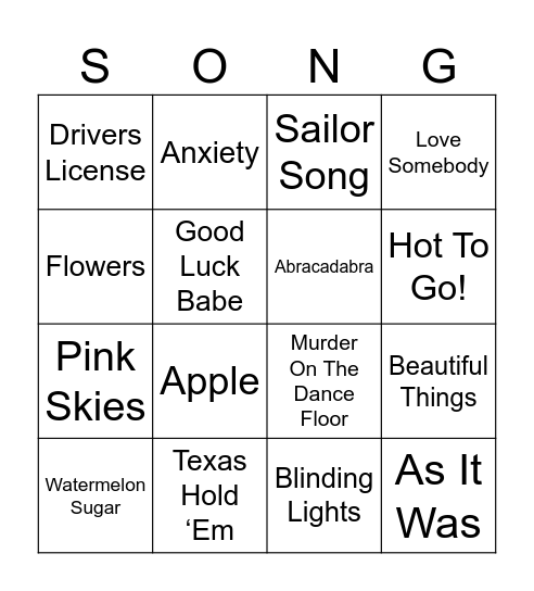 Final Bingo Card