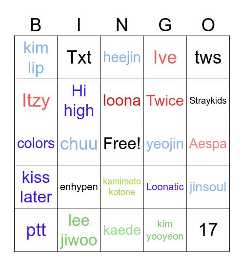 Ssszzzn9 Bingo Card