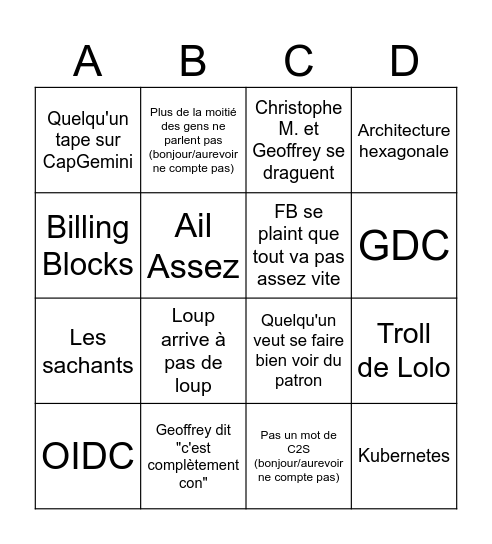 Bingo M2C Bingo Card