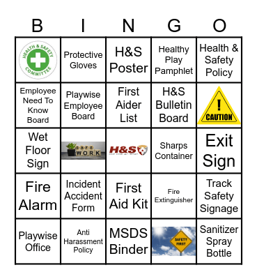 Health & Safety Photo Bingo Card