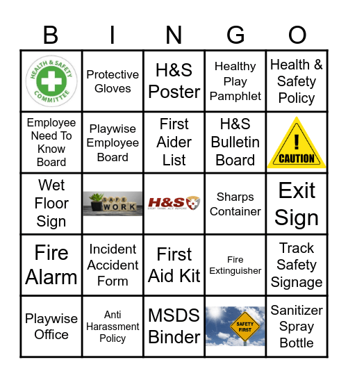 Health & Safety Photo Bingo Card