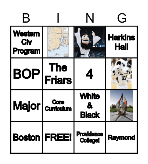 Providence Bingo Card