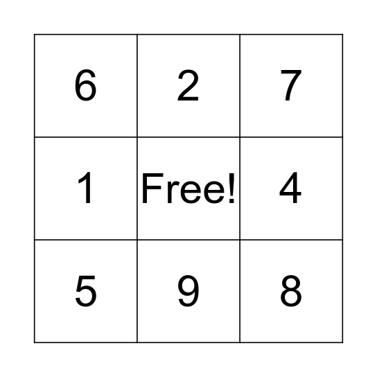 more/less than Bingo Card