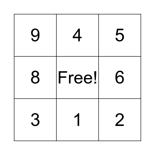 more /less than Bingo Card