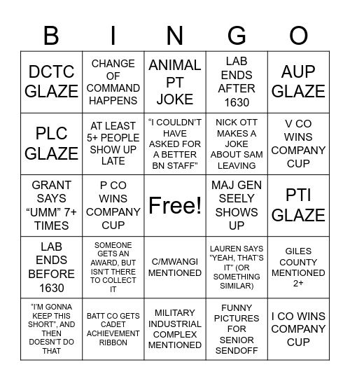 VPI COC BINGO Card
