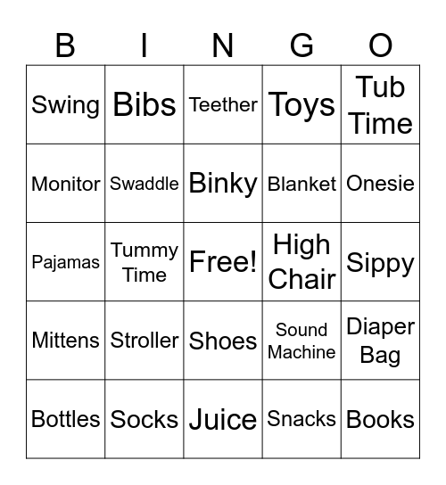 We’re Having A Boy Bingo Card