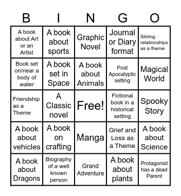 Book Bingo Card