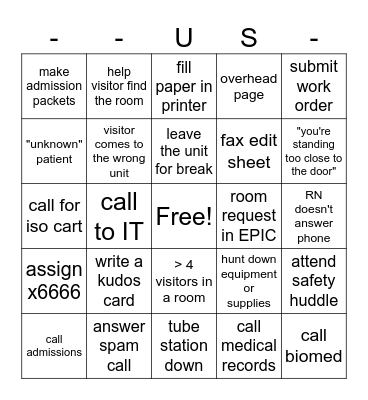 Nurse's Week 2025 Bingo Card