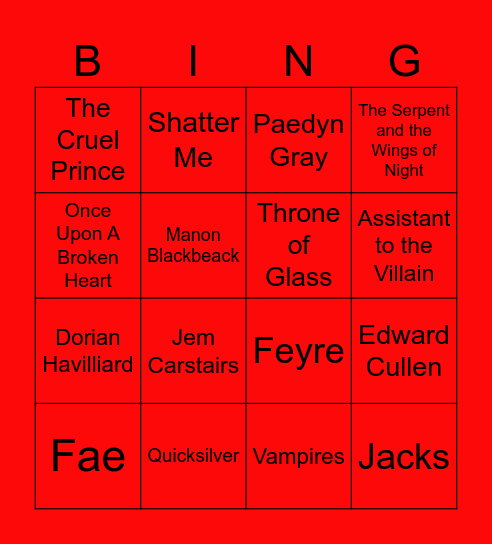 Romantasy Bingo! Bingo Card