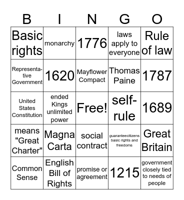 Document Bingo Card
