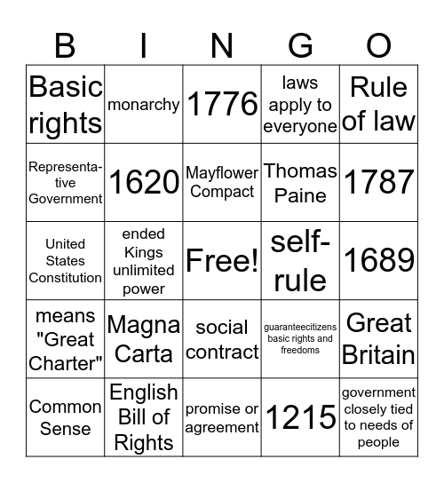Document Bingo Card