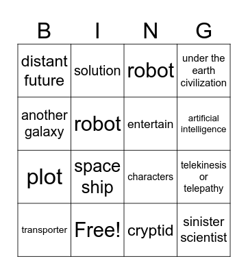 Sci-Fi Library Bingo Card