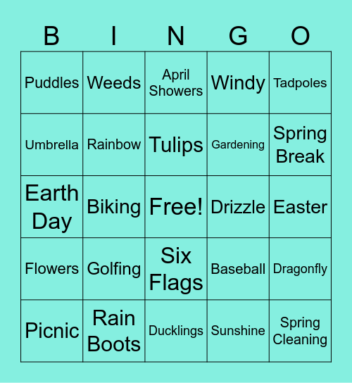 Spring Bingo Card