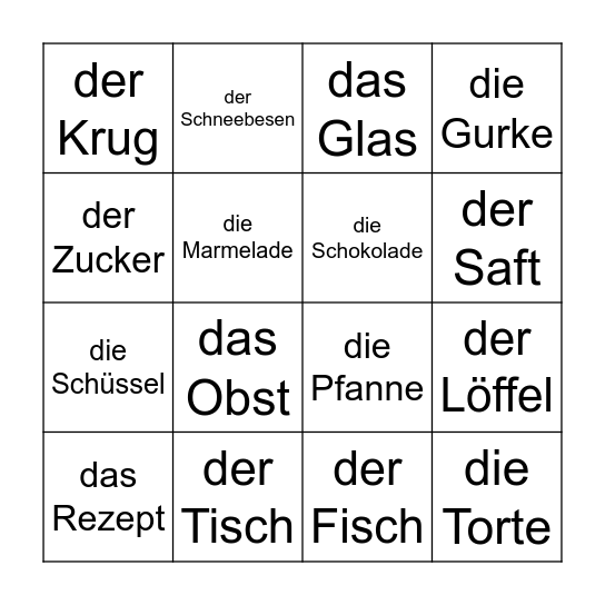 Guten Apetit Bingo Card