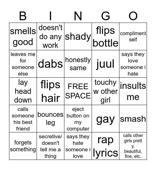NOAH Bingo Card