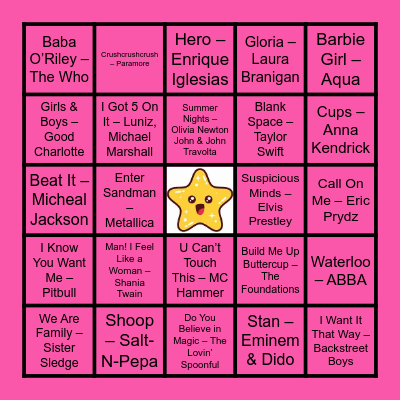 Musical Bingo 3 Bingo Card