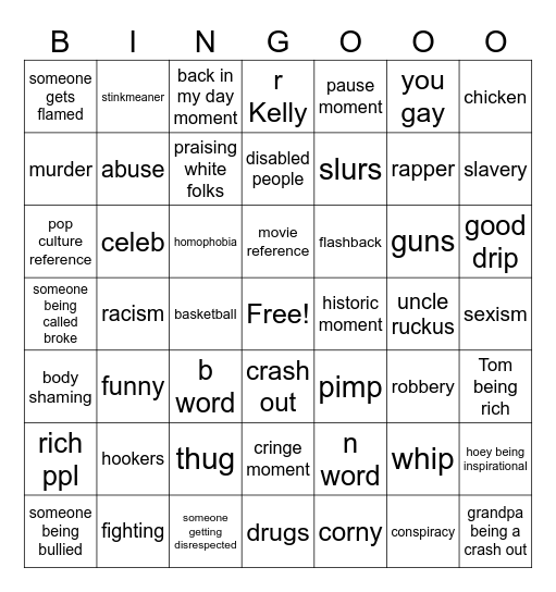 boondocks bingo Card