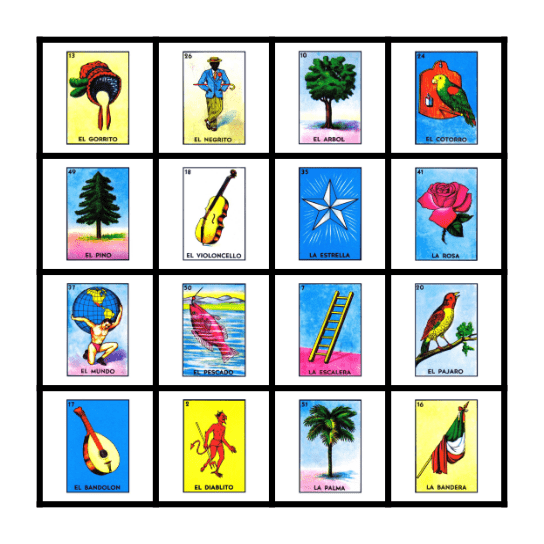 Loteria de México Bingo Card