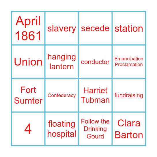 CIVIL WAR BINGO Card