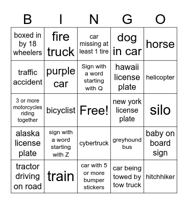 Disney Trip Bingo Card