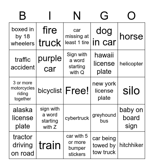 Disney Trip Bingo Card