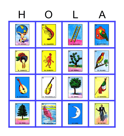 Loteria de México Bingo Card