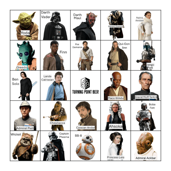Star Wars: Characters Bingo Card