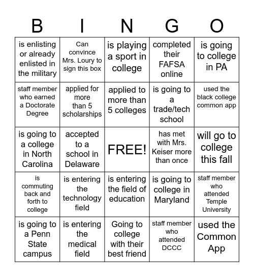 DECISION DAY - Find someone who... Bingo Card