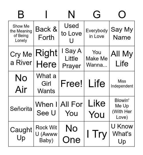 (14 MB) Music Bingo Round 3 Bingo Card