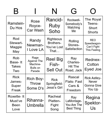 Radio Bingo RRRR Bingo Card