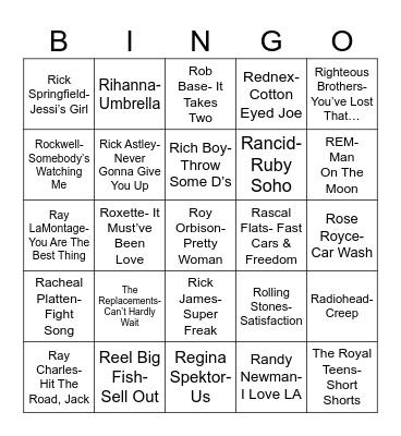 Radio Bingo RRRR Bingo Card