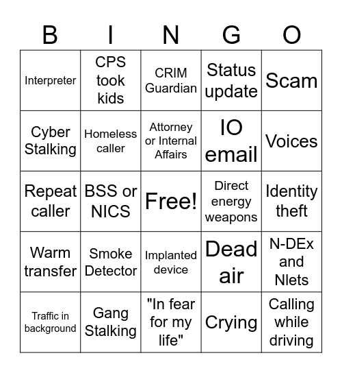 NTOC BINGO Card
