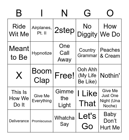 (14 MB) Music Bingo Round 4 Bingo Card