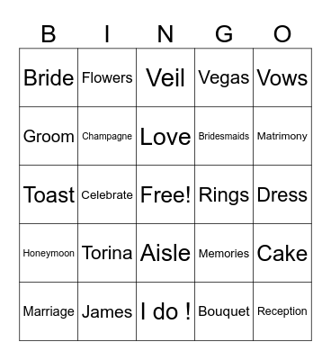 Mr. and Mrs. Hickman Bingo Card