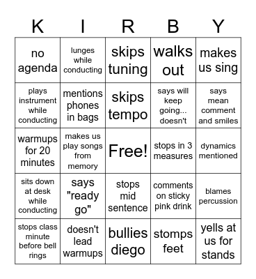 Band Bingo Card