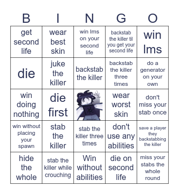Forsaken Bingo: Two Time Bingo Card