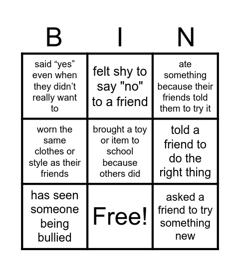 Find someone who... Bingo Card