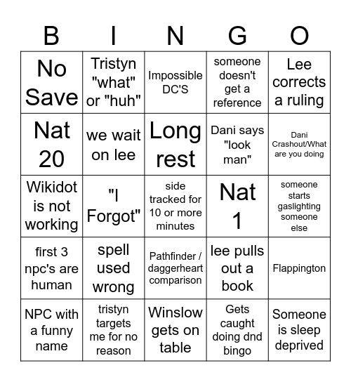session 1 bingo Card