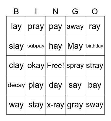 ay Bingo Card