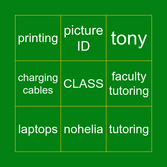 title Bingo Card