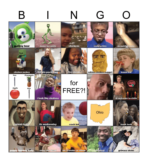 BRAIN ROT BINGO Card