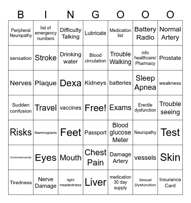 Diabetes PD #5 Bingo Card