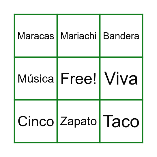 5 de Mayo Bingo Card