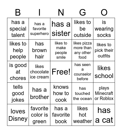 Counselor Bingo Card