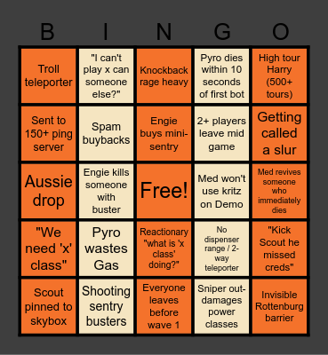 MvM Bingo Card