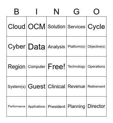 TECH TOWN HALL BINGO Card