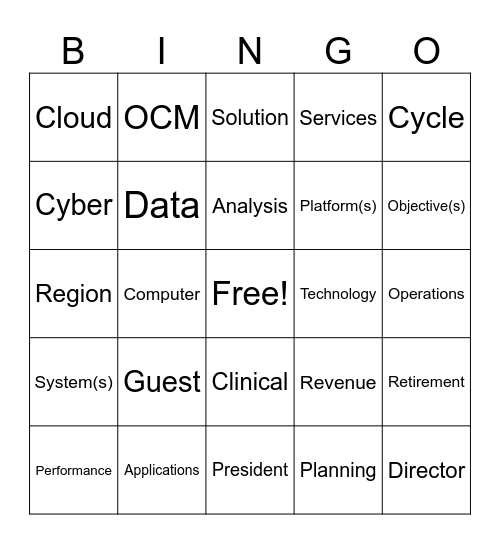 TECH TOWN HALL BINGO Card