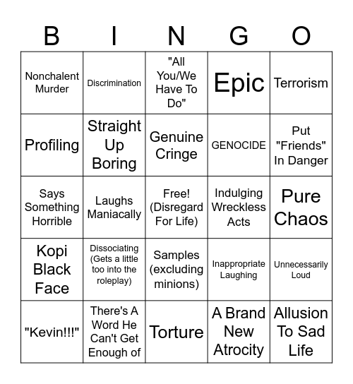 Thinknoodles Bingo (thinko bingo) Bingo Card