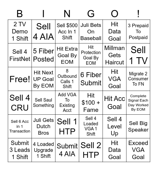 Rivergate May Bingo Card