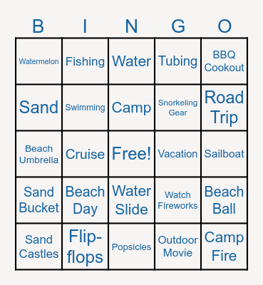 Summer Bingo Card